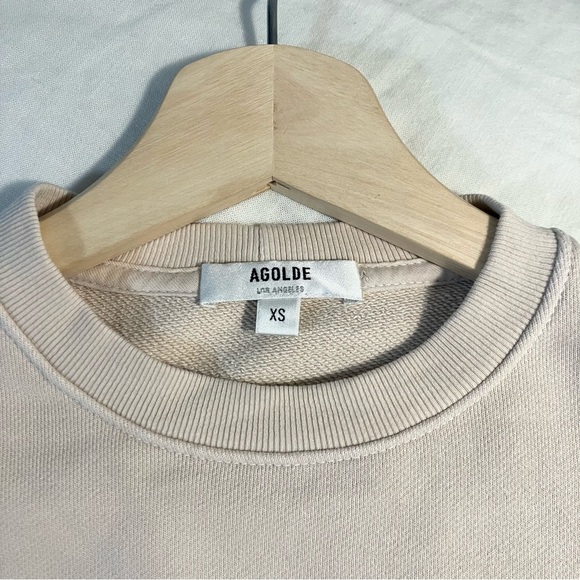 AGOLDE Chevron Sweatshirt in Cashew (Cream). - Picture 8 of 8